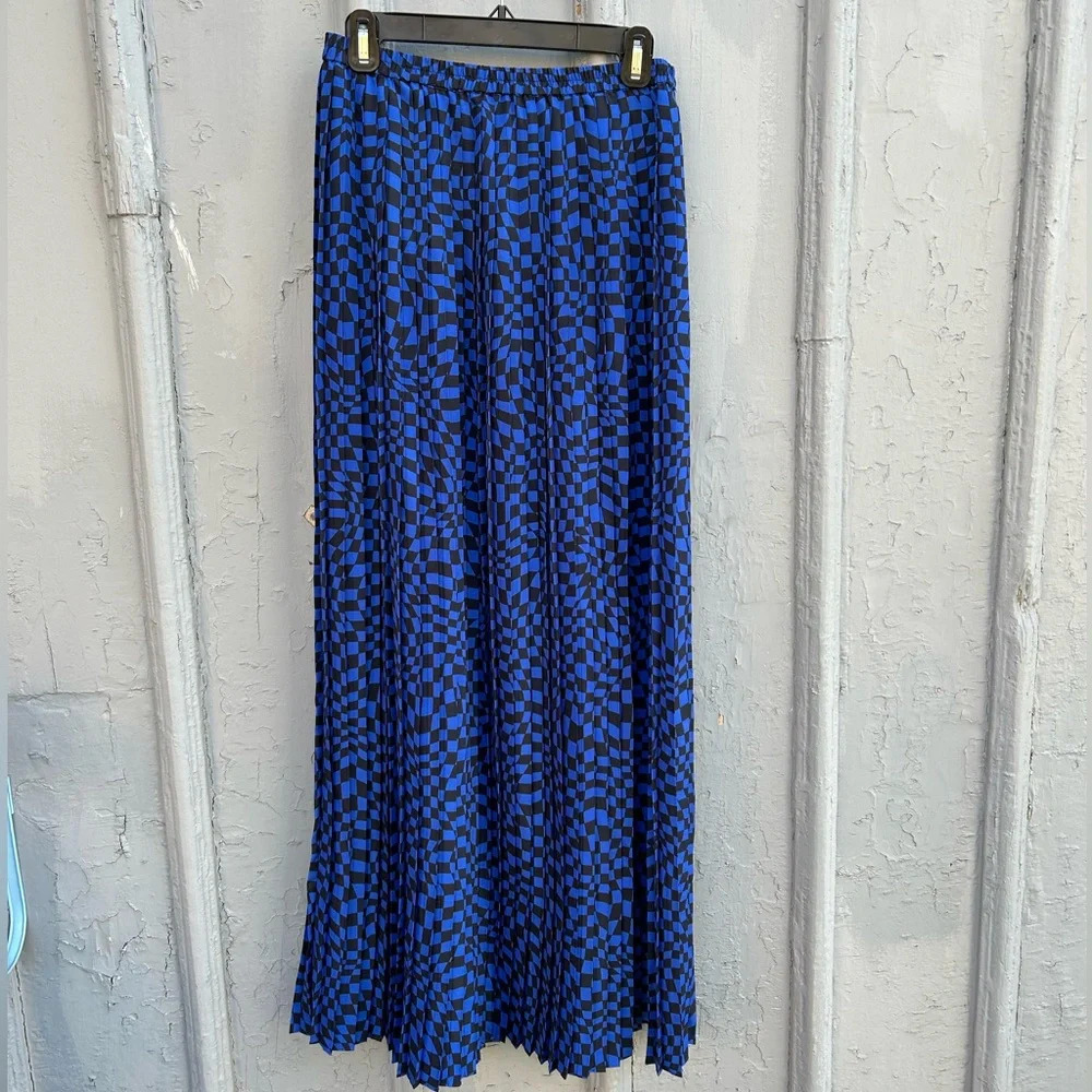 Michael Michael  Kors checked pleated maxi skirt, size S